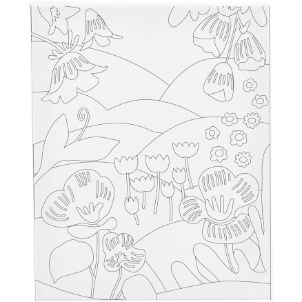 Malerleinwand mit Druck, Blumenlandschaft, D: 1,6 cm, Format 24x30 cm, 360 g, 1 Stk. von Diverse