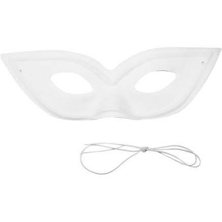 Maske, H 7 cm, B 20 cm, Weiß, 12 Stk/ 1 Pck von Diverse