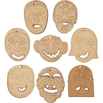 Masken-Anhänger, Größe 5,5-7 cm, Dicke 4 mm, 24 Stk/ 1 Pck von Diverse