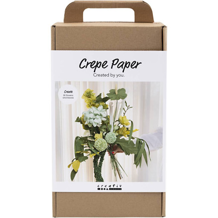 Maxi DIY Kit Krepppapier, Blumenstrauß, Hellgrün, Dunkelgrün, Pastellgrün, Weiß, 1 Pk. von Diverse