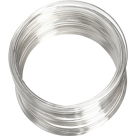 Memory-Draht, Stärke: 0,8mm, D: 6cm, 1 Stk, Versilbert, ca. 11,5m von Diverse