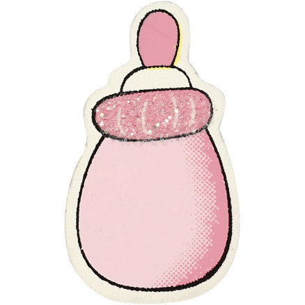 Milchflasche, Größe 22x37 mm, Dicke 1,7 mm, Glitter, Rosa, 10 Stk/ 1 Pck Milchflasche, Größe 22x37 mm, Dicke 1,7 mm, Glitter, Rosa, 10 Stk/ 1 Pck von Diverse