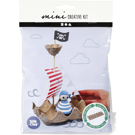 Mini DIY Kit, Eierträger Piratenschiff, 1 Pk. von Diverse