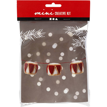 Mini DIY Kit, Trommel, Durchm. 33 mm, beige, gl. rot, 1 Satz von Diverse