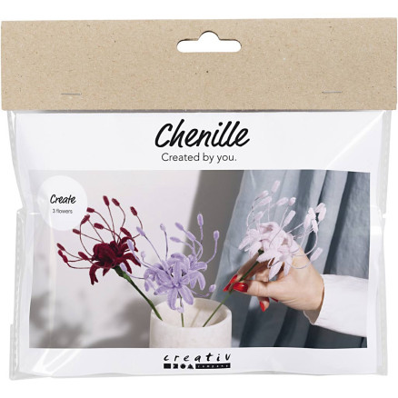 Mini DIY Kit Chenille-Blumen, Spider-Lilie, zartrosa, helles Lila, dunkelrot, 1 Pk. von Diverse
