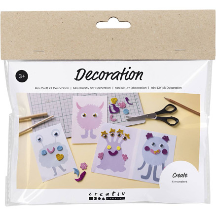 Mini DIY Kit Dekoration, Monster-Collage, pastellblau, pastellgrün, pastellrosa, pastellviolett, 1 Pk. Mini DIY Kit Dekoration, Monster-Collage, pastellblau, pastellgrün, pastellrosa, pastellviolett, 1 Pk. von Diverse