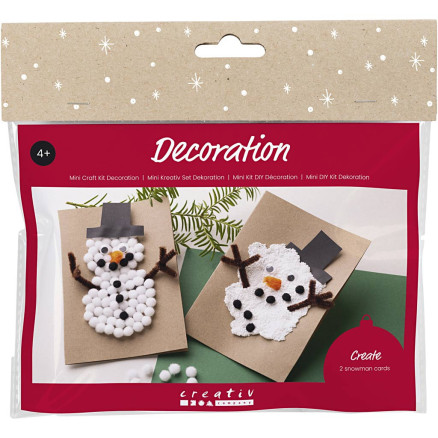 Mini DIY Kit Dekoration, Weihnachtskarten mit Schneemännern, schwarz, braun, mittel orange, weiß, 1 Pk. Mini DIY Kit Dekoration, Weihnachtskarten mit Schneemännern, schwarz, braun, mittel orange, weiß, 1 Pk. von Diverse