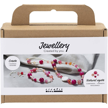 Mini DIY Kit Jewellery, Halskette und Armband, rosa, 1 Pk. Mini DIY Kit Jewellery, Halskette und Armband, rosa, 1 Pk. von Diverse
