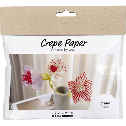 Mini DIY Kit Krepppapier, Blumen, Pastellfarben, 1 Pk. von Diverse