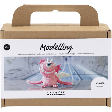 Mini DIY Kit Modellieren, Monster Sally, Hellrosa, 1 Pk. von Diverse