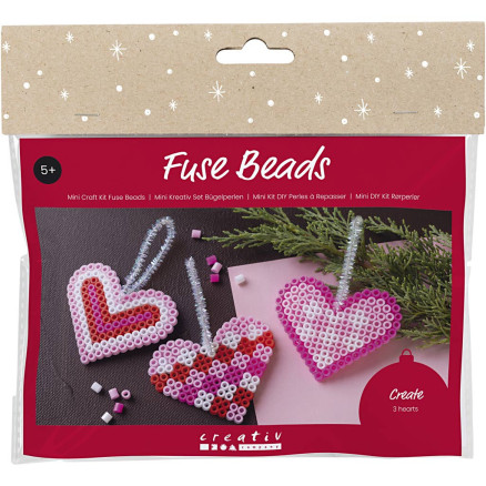 Mini DIY Kit Tube beads, Weihnachtsherzen, rosa, hellrosa, primärrot, weiß, 1 Pk. Mini DIY Kit Tube beads, Weihnachtsherzen, rosa, hellrosa, primärrot, weiß, 1 Pk. von Diverse