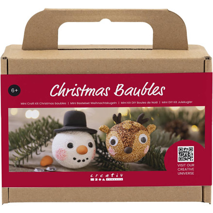 Mini DIY Kit Weihnachtskugeln, Rentier und Schneemann, 1 Pk. von Diverse