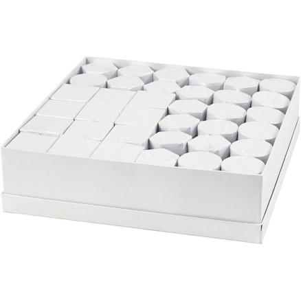 Mini-Deckelkartons (Sortiment), H 7+9 cm, Größe 4,5+6 cm, Weiß, 36 Set/ 1 Pck von Diverse