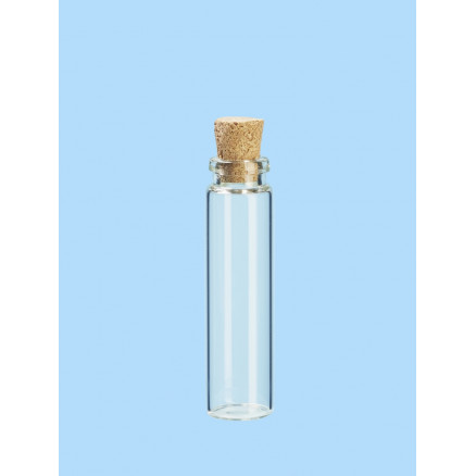 Mini Glasbehälter mit Korkverschlus 12x46mm - 6 Stk von Diverse