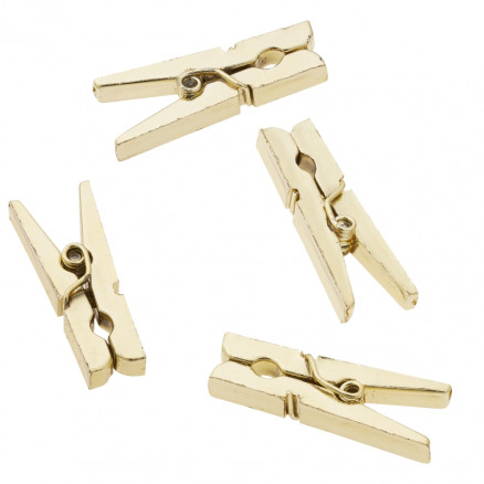 Mini Klammer Holz Gold 3cm - 12 Stk von Diverse