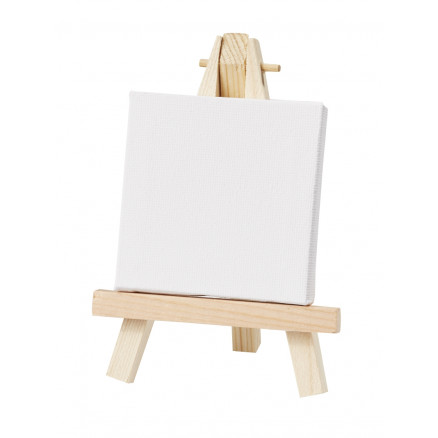 Mini Staffelei Holz mit weißem Leinen 12,5x9cm von Diverse