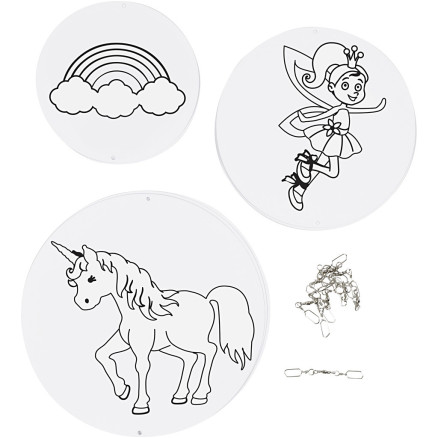 Mobile mit Motivdruck, D 12+15+18 cm, 300 g, Weiß, 3 Set/ 1 Pck von Diverse