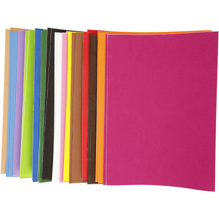 Moosgummi-Blätter, selbstklebend, A4, Blatt 210x297 mm, Dicke 2 mm, 30 Bl. sort./ 1 Pck Moosgummi-Blätter, selbstklebend, A4, Blatt 210x297 mm, Dicke 2 mm, 30 Bl. sort./ 1 Pck von Diverse