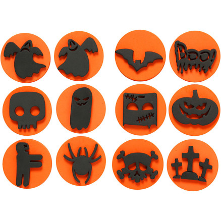 Moosgummi-Stempel, Halloween, D 7,5 cm, Dicke 2,5 cm, 6 Stk/ 1 Pck Moosgummi-Stempel, Halloween, D 7,5 cm, Dicke 2,5 cm, 6 Stk/ 1 Pck von Diverse