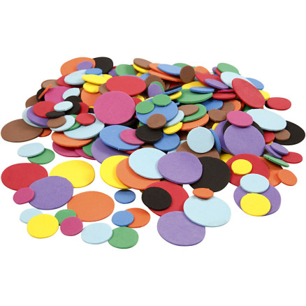 Moosgummikreise, D 12+20+32 mm, Sortierte Farben, 2120 sort./ 1 Pck Moosgummikreise, D 12+20+32 mm, Sortierte Farben, 2120 sort./ 1 Pck von Diverse