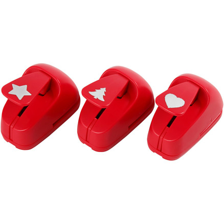 Motivstanzer, Stern, Herz, Weihnachtsbaum, Größe 16 mm, Rot, 1 Set Motivstanzer, Stern, Herz, Weihnachtsbaum, Größe 16 mm, Rot, 1 Set von Diverse