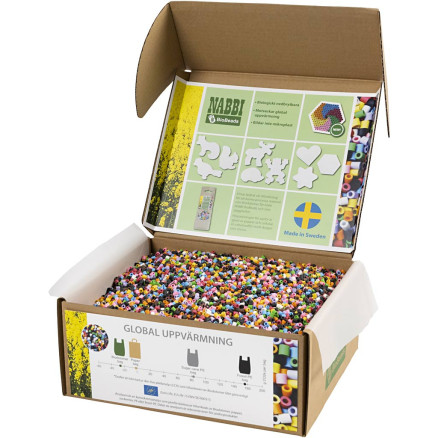 Nabbi BioBeads Tube Beads, Größe 5x5 mm, mittel, Standardfarben, 55000 Stück / 1 Pk. von Diverse