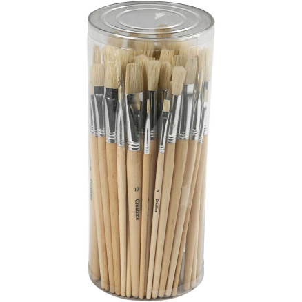 Nature Line Pinsel, Nr. 1+2+3+4+5+6+7+8+9+10, L 19,5-23 cm, B 4-17 mm, Flach,rund, 80 Stk/ 1 Pck von Diverse