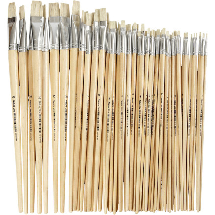 Nature Line Pinsel, Nr. 1+2+4+8+14+20, L 27,5-33 cm, B 5-19 mm, Flach, Nature Line Pinsel, Nr. 1+2+4+8+14+20, L 27,5-33 cm, B 5-19 mm, Flach, von Diverse