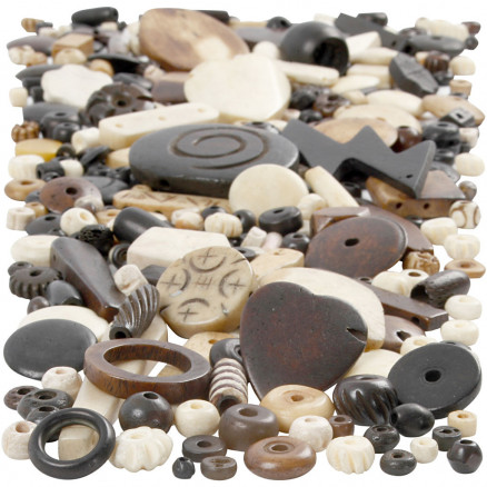 Naturperlen-Mix, Größe 5-30mm, Lochgröße 1-2mm, 300g von Diverse