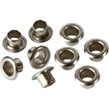 Ösen, H: 4,5 mm, Durchm. 7,5 mm, Lochgröße 4 mm, silber, 100 Stück / 1 Pk. von Diverse