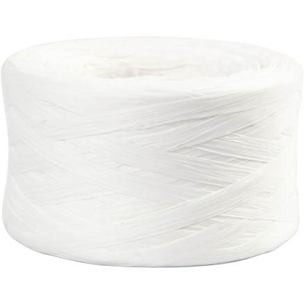 Papierbast (Raffia), B 7-8 mm, Weiß, 100 m/ 1 Rolle von Diverse