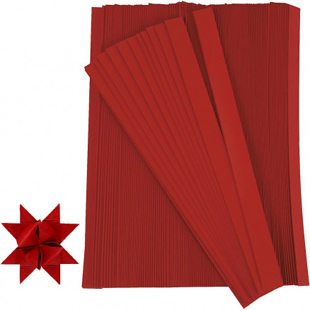 Papierstreifen für Fröbelsterne, B 15 mm, D: 6,5 cm, 500 Streifen, Rot Papierstreifen für Fröbelsterne, B 15 mm, D: 6,5 cm, 500 Streifen, Rot von Diverse