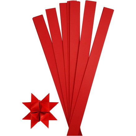 Papierstreifen für Sterne, L 73 cm, D 11,5 cm, B 25 mm, Rot, 100 Strei Papierstreifen für Sterne, L 73 cm, D 11,5 cm, B 25 mm, Rot, 100 Strei von Diverse