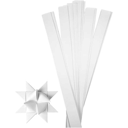 Papierstreifen für Sterne, L 73 cm, B 25 mm, D 11,5 cm, Weiß, 100 Streifen/ 1 Pck von Diverse
