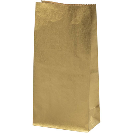 Papiertüten, H 22.5 cm, Größe 6,5x11 cm, 50 g, Gold, 100 Stk/ 1 Pck Papiertüten, H 22.5 cm, Größe 6,5x11 cm, 50 g, Gold, 100 Stk/ 1 Pck von Diverse