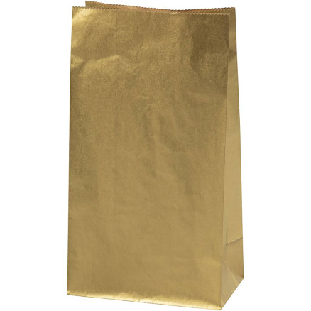 Papiertüten, H 27 cm, Größe 9x15 cm, 50 g, Gold, 100 Stk/ 1 Pck von Diverse