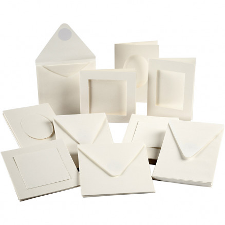 Passepartout-Karten, Größe 12,5x12,5cm und 10,5x15cm, 50 Sets, Cremefa Passepartout-Karten, Größe 12,5x12,5cm und 10,5x15cm, 50 Sets, Cremefa von Diverse