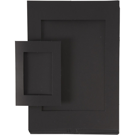 Passepartout-Rahmen, Größe A4+A6, 180 g, Schwarz, 2x60 Stk/ 1 Pck von Diverse