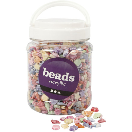 Pastellperlen, Größe 9-12 mm, Lochgröße 1,2 mm, 500 g, 700 ml/ 1 Dose von Diverse