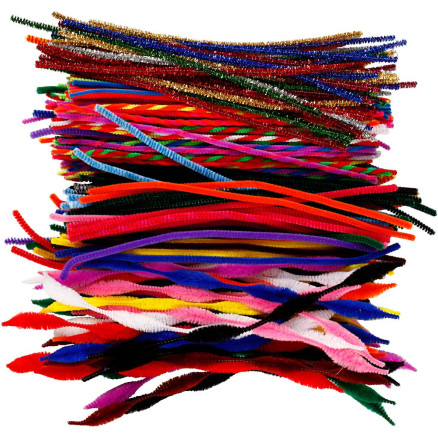 Chenilledraht, L 30,5 cm, Dicke 4-6 mm, Sortierte Farben, 250 sort./ 1 Pck von Diverse