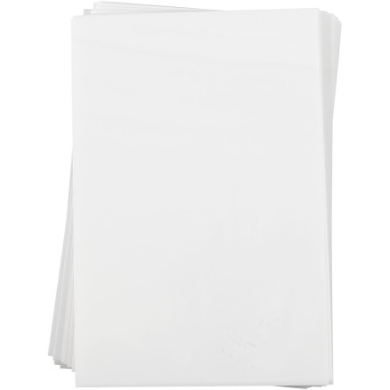 Plastikschrumpfplatten, Blatt 20x30 cm, Dicke 0,3 mm, Mattweiß, 100 Bl./ 1 Pck von Diverse