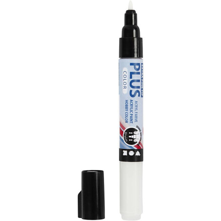 Plus Color Marker, L 14,5 cm, Strichstärke 0,7 mm, Naturweiß, 5,5 ml, 1 Stk Plus Color Marker, L 14,5 cm, Strichstärke 0,7 mm, Naturweiß, 5,5 ml, 1 Stk von Diverse