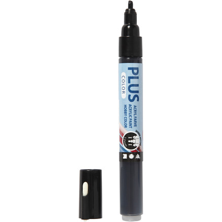 Plus Color Marker, L 14,5 cm, Strichstärke 1-2 mm, Schwarz, 5,5 ml, 1 Stk Plus Color Marker, L 14,5 cm, Strichstärke 1-2 mm, Schwarz, 5,5 ml, 1 Stk von Diverse