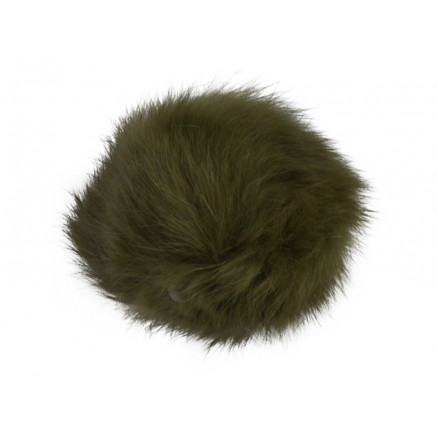 Pompon Quaste Kaninchenhaar Armee Grün 60 mm von Diverse