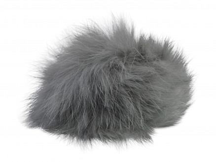 Pompon Quaste Kaninchenhaar Grau 60 mm von Diverse