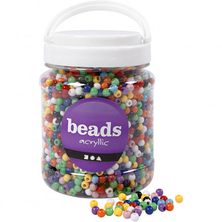 Pony Perlen, D: 6mm, Lochgröße 3mm, 700ml, Farbenmix von Diverse
