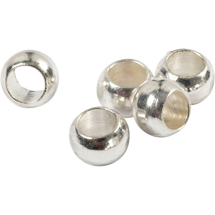 Quetschperlen, D 2,5 mm, Silber, 100 Stk/ 1 Pck Quetschperlen, D 2,5 mm, Silber, 100 Stk/ 1 Pck von Diverse