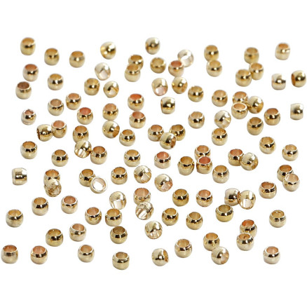 Quetschperlen, D 2 mm, Gold, 100 Stk/ 1 Pck Quetschperlen, D 2 mm, Gold, 100 Stk/ 1 Pck von Diverse