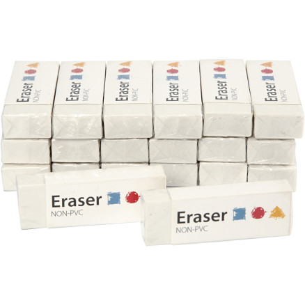 Radiergummi, Größe 62x22x10 mm, 20 Stk/ 1 Pck von Diverse