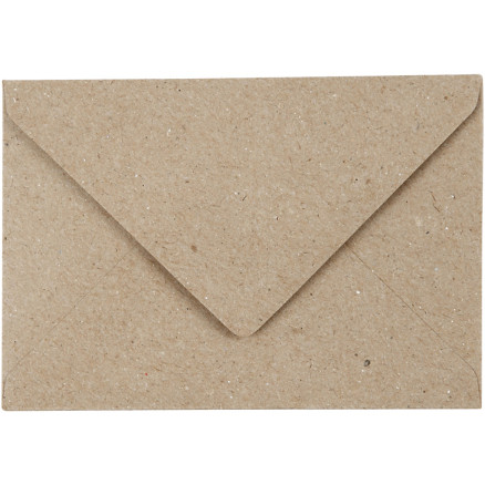 Recycelter Kuvert, Umschlaggröße 7,8x11,5 cm, 120 g, Natur, 50 Stk/ 1 Pck von Diverse